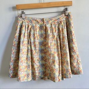 Y2K Free People Floral Pleated Button Mini Skirt 4